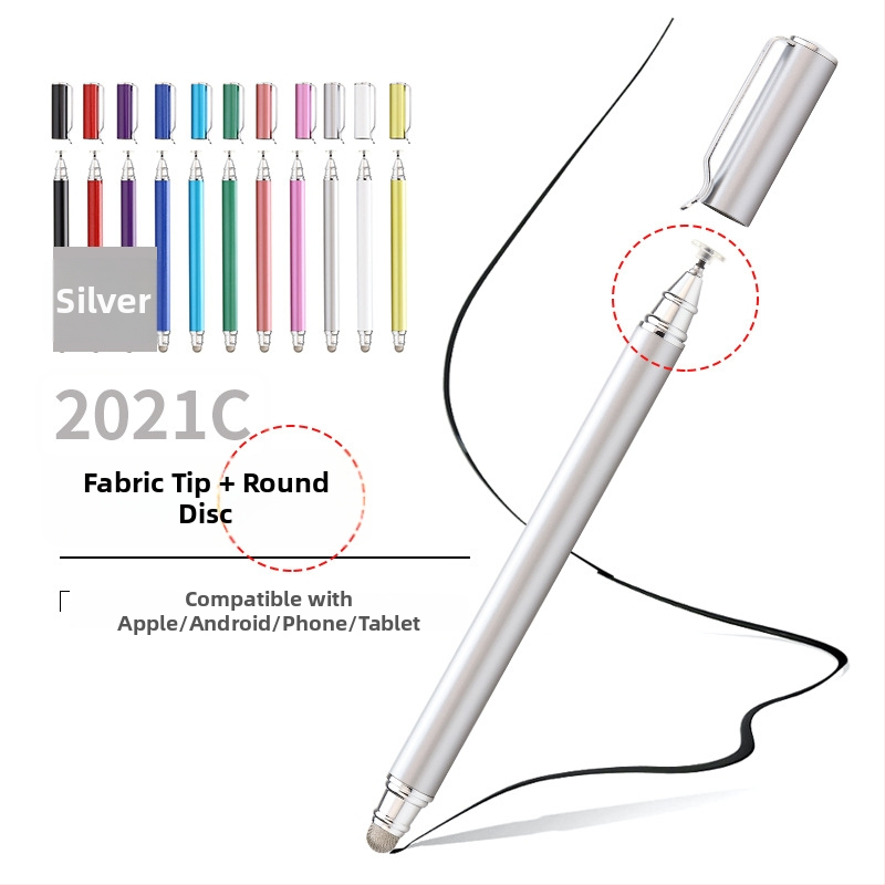 Tawecol metallist kapacitatiivne stilus juhtiva riide diskiga – Android ja iOS ühilduv universaalne puutetundlik pliiats mobiiltelefonidele ja tahvelarvutitele