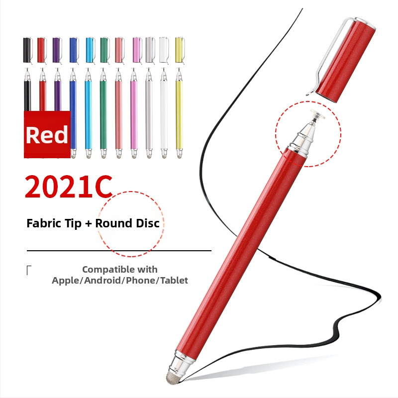 Tawecol metallist kapacitatiivne stilus juhtiva riide diskiga – Android ja iOS ühilduv universaalne puutetundlik pliiats mobiiltelefonidele ja tahvelarvutitele