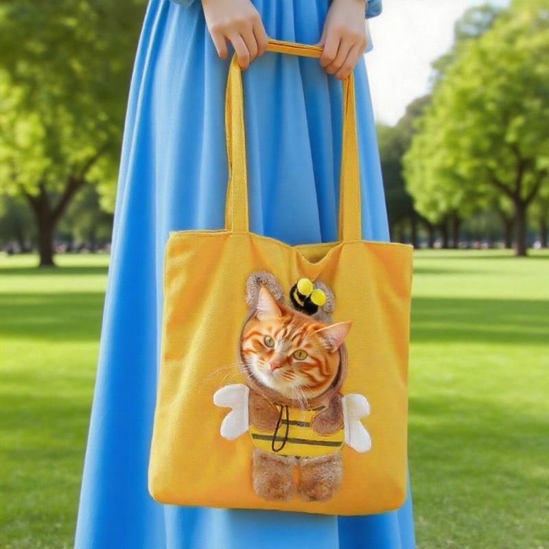 Τσάντα κατοικίδιων από καμβά, με χιαστί και χειρολαβή, ζωικό σχέδιο, μεγάλη χωρητικότητα, μεσαία μαλακή κατασκευή