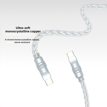 Καλώδιο δεδομένων με πλεγμένες οκτώ ίνες, επιχρυσωμένο με ασήμι σε μονοκρύσταλλο χαλκό — γρήγορη φόρτιση, συμβατό με iPhone16, Mate70, tablets και φορητούς υπολογιστές