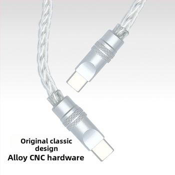 Καλώδιο δεδομένων με πλεγμένες οκτώ ίνες, επιχρυσωμένο με ασήμι σε μονοκρύσταλλο χαλκό — γρήγορη φόρτιση, συμβατό με iPhone16, Mate70, tablets και φορητούς υπολογιστές