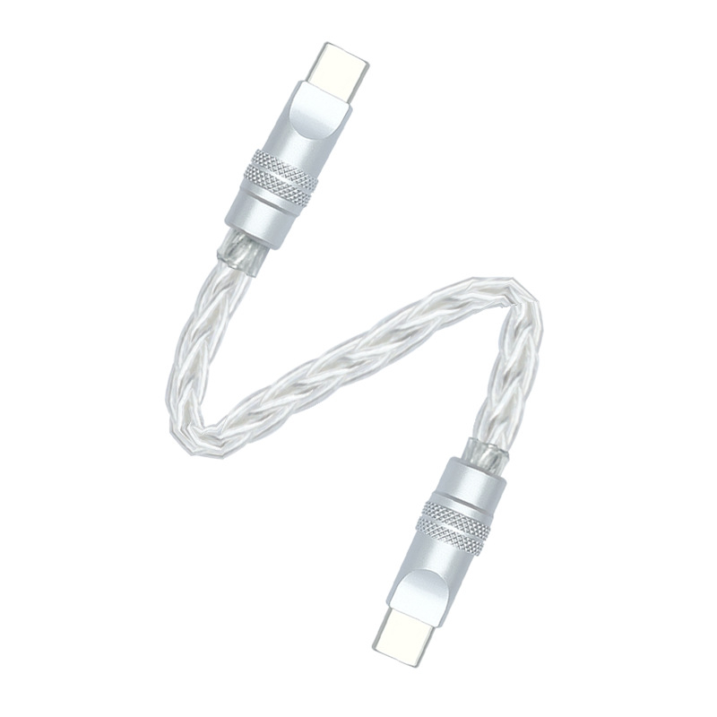 Καλώδιο δεδομένων με πλεγμένες οκτώ ίνες, επιχρυσωμένο με ασήμι σε μονοκρύσταλλο χαλκό — γρήγορη φόρτιση, συμβατό με iPhone16, Mate70, tablets και φορητούς υπολογιστές