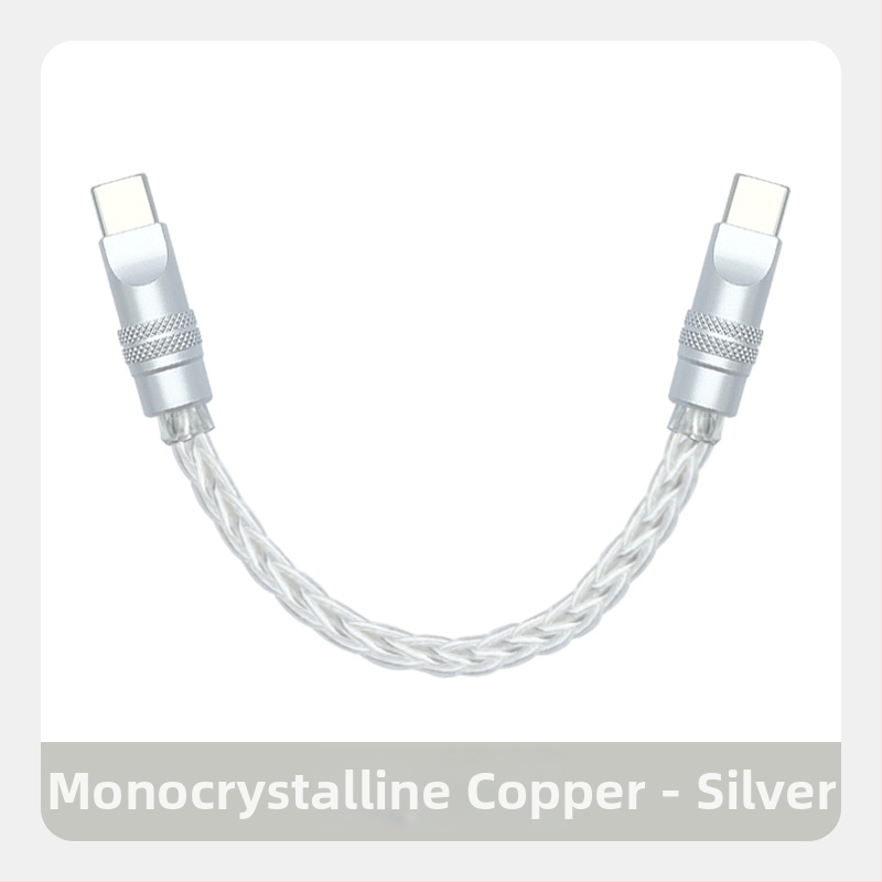 Καλώδιο δεδομένων με πλεγμένες οκτώ ίνες, επιχρυσωμένο με ασήμι σε μονοκρύσταλλο χαλκό — γρήγορη φόρτιση, συμβατό με iPhone16, Mate70, tablets και φορητούς υπολογιστές
