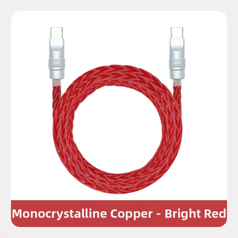 Καλώδιο δεδομένων με πλεγμένες οκτώ ίνες, επιχρυσωμένο με ασήμι σε μονοκρύσταλλο χαλκό — γρήγορη φόρτιση, συμβατό με iPhone16, Mate70, tablets και φορητούς υπολογιστές