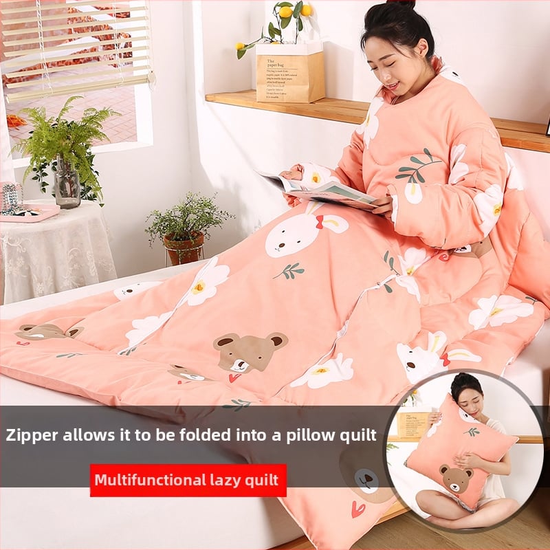 Възглавнично одеяло – удебелено, топло, мултифункционално и сгъваемо; полиестерна външна тъкан и пълнеж, диван стил, детска защита срещу ритници