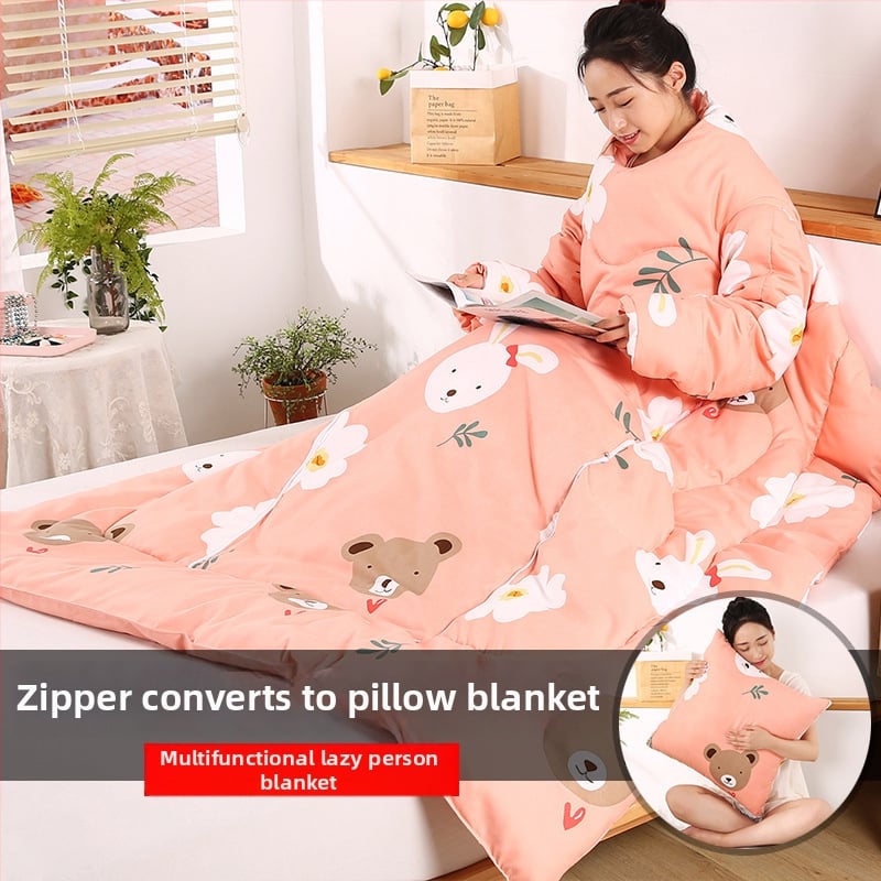 Възглавнично одеяло – удебелено, топло, мултифункционално и сгъваемо; полиестерна външна тъкан и пълнеж, диван стил, детска защита срещу ритници