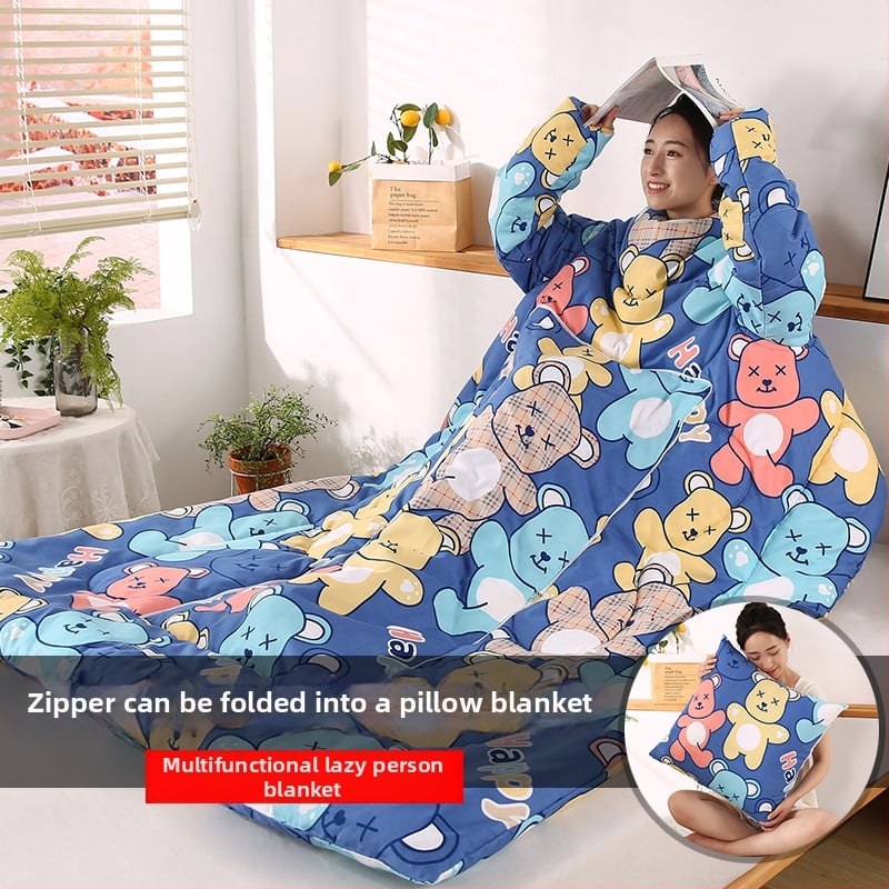 Възглавнично одеяло – удебелено, топло, мултифункционално и сгъваемо; полиестерна външна тъкан и пълнеж, диван стил, детска защита срещу ритници