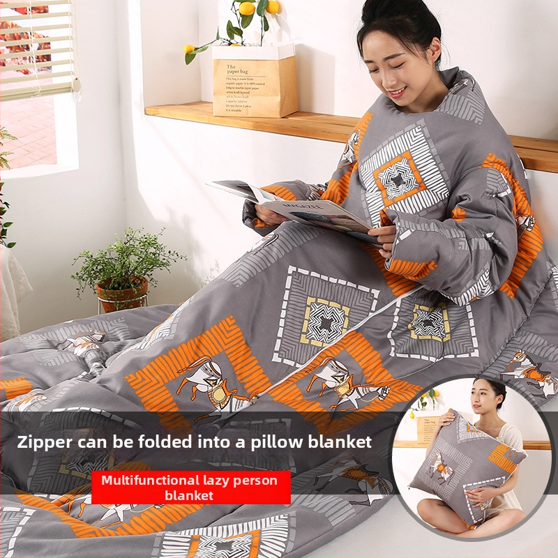 Възглавнично одеяло – удебелено, топло, мултифункционално и сгъваемо; полиестерна външна тъкан и пълнеж, диван стил, детска защита срещу ритници