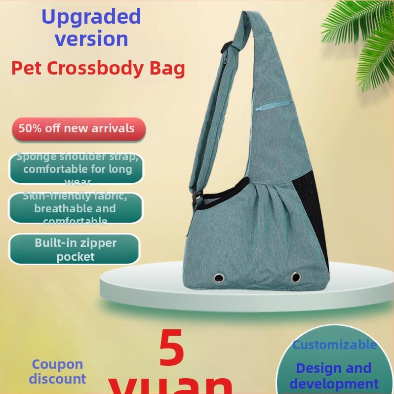 Rucsac purtător pentru pisică, portabil și respirabil, Crossbody, Oxford, 1000 ml, Habe