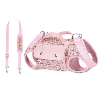Kutyáknak és macskáknak szánt sétatáshoz tervezett táska, tweed-stílusú, crossbody, könnyű, Hanchen márka. Anyag: speciális anyagok; Dizájn: diszkrét illat; Keménység: közepesen puha