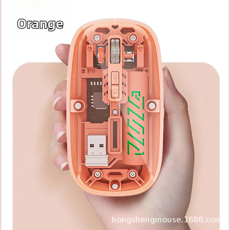 Bezdrôtová myš s dvojmódovým pripojením 2.4G/Bluetooth, 1600 DPI, 5 tlačidiel, USB-C rozhranie, nabíjateľná batéria