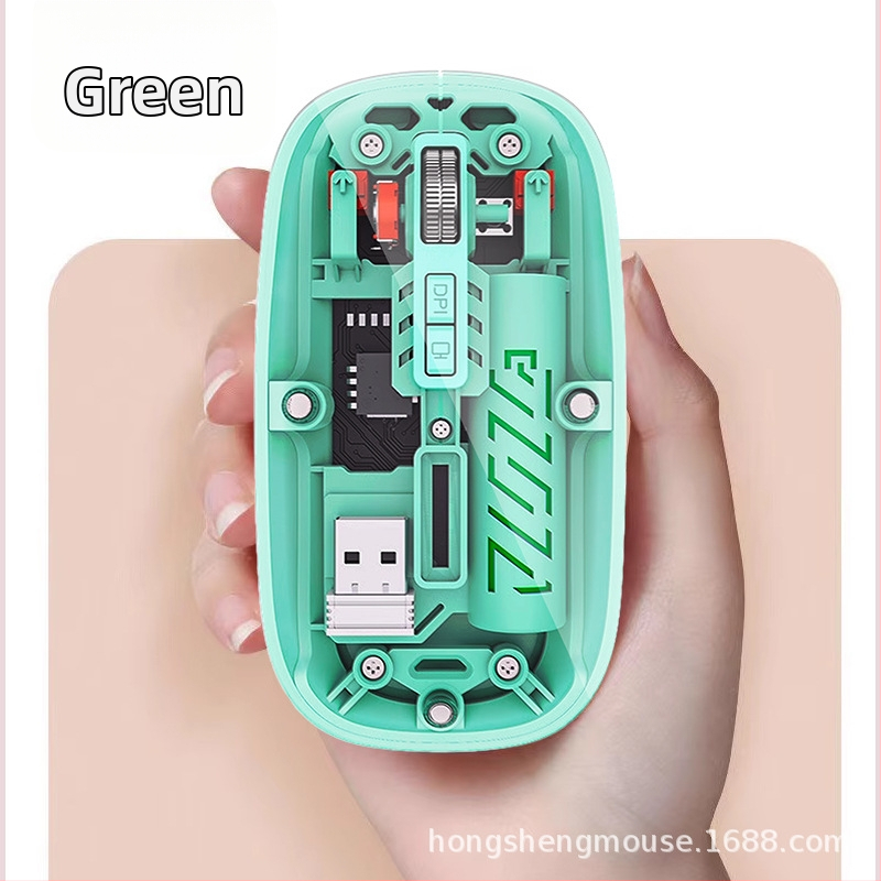 Bezdrôtová myš s dvojmódovým pripojením 2.4G/Bluetooth, 1600 DPI, 5 tlačidiel, USB-C rozhranie, nabíjateľná batéria