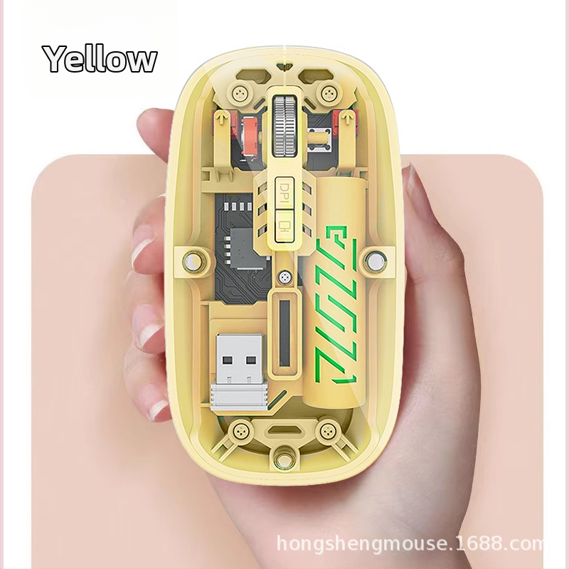 Bezdrôtová myš s dvojmódovým pripojením 2.4G/Bluetooth, 1600 DPI, 5 tlačidiel, USB-C rozhranie, nabíjateľná batéria