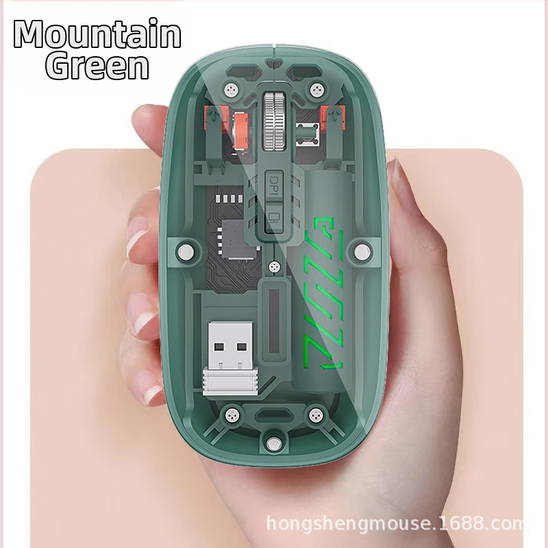 Bezdrôtová myš s dvojmódovým pripojením 2.4G/Bluetooth, 1600 DPI, 5 tlačidiel, USB-C rozhranie, nabíjateľná batéria