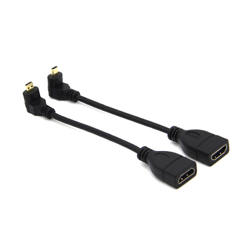 90° nagnuti Micro HDMI na HDMI ženski adapter kabel za tablete