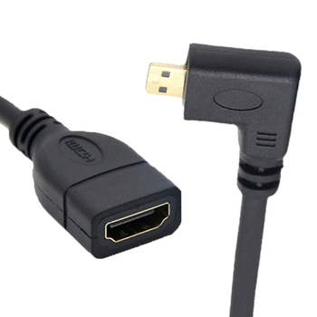 90° nagnuti Micro HDMI na HDMI ženski adapter kabel za tablete