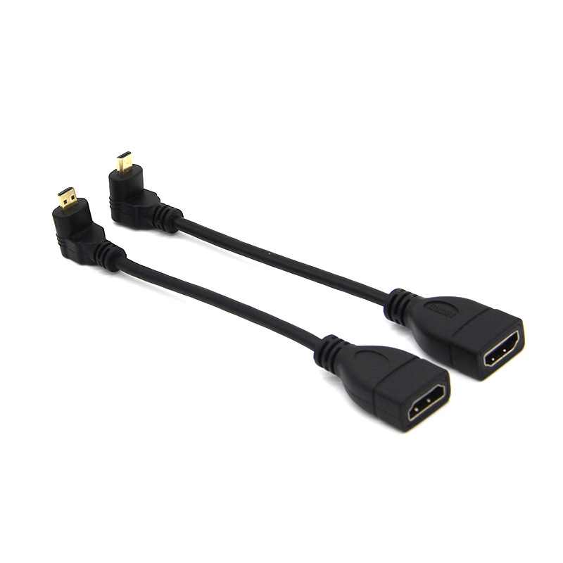 90° nagnuti Micro HDMI na HDMI ženski adapter kabel za tablete