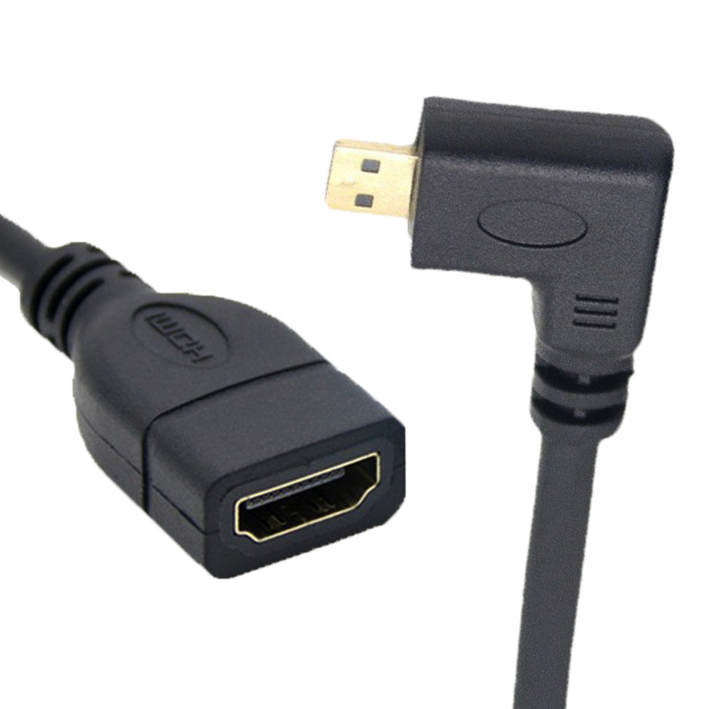 90° nagnuti Micro HDMI na HDMI ženski adapter kabel za tablete