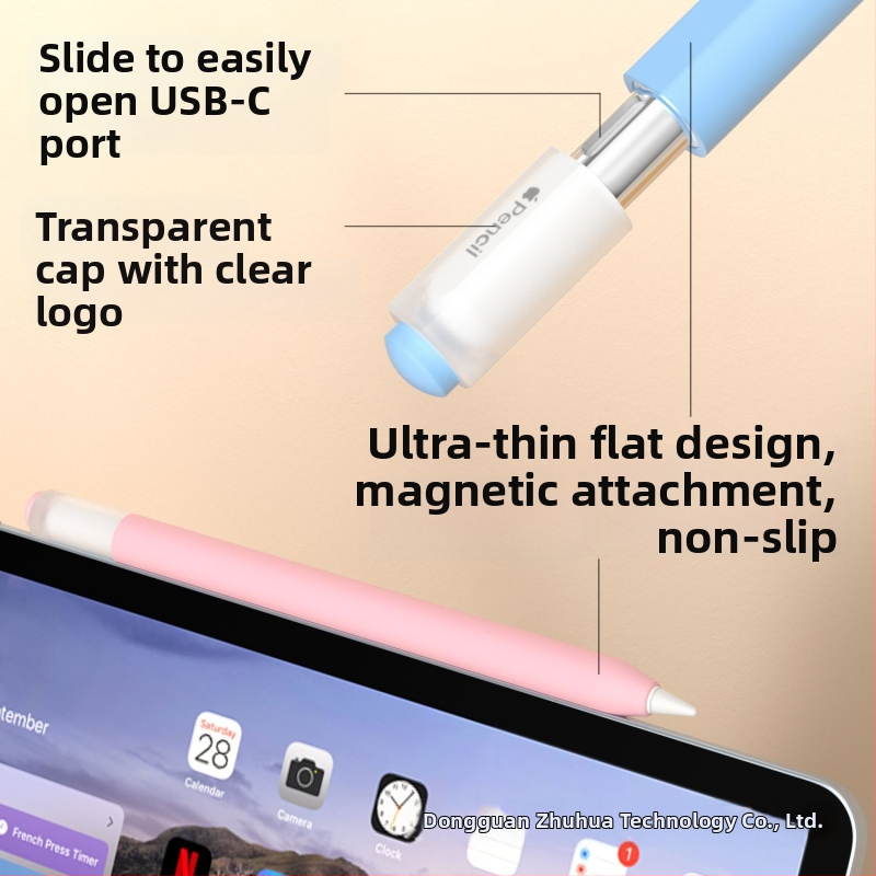 Protecție din silicon pentru Apple Pencil (USB-C) – rezistent la șocuri, magnetic, anti-amprente, uzură