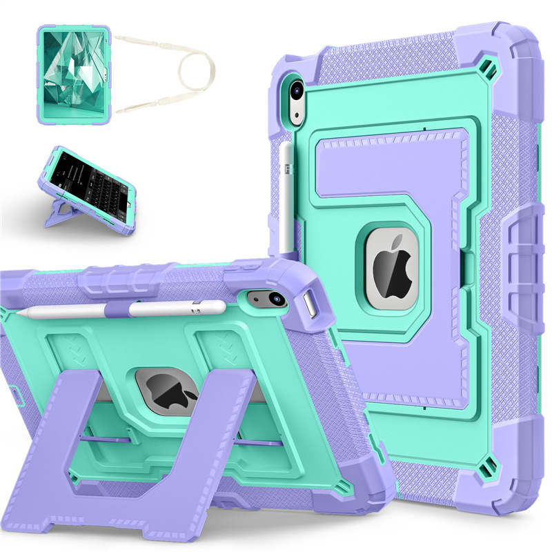 Puzdro na tablet Apple iPad 10. a 11. generácie so stojanom – proti pádu, vyrazená textúra