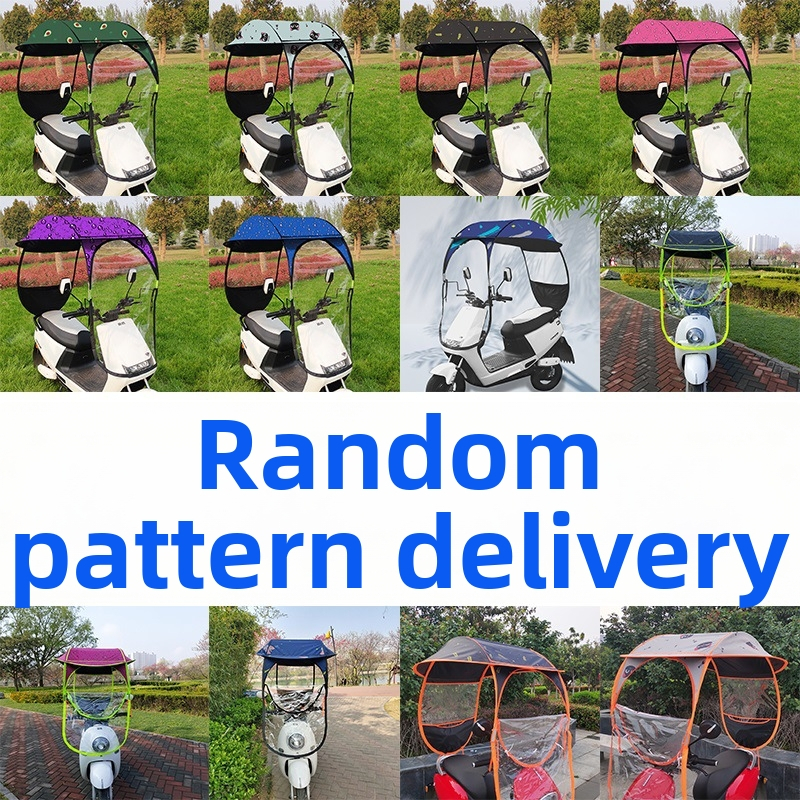 Elektriliste sõidukite vihmavari: sobib elektrilistele jalgratastele ja mootorratastele, 14 klaaskiust ribad, TPE kangas, manuaalne avamine, UPF 30+