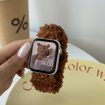 Apple Watch plüss karkötő kockás mintával – divatos stílus, testreszabható interfész méretek, egy körös csat (nincs rajta zár), kompatibilis az Apple Watch-szal