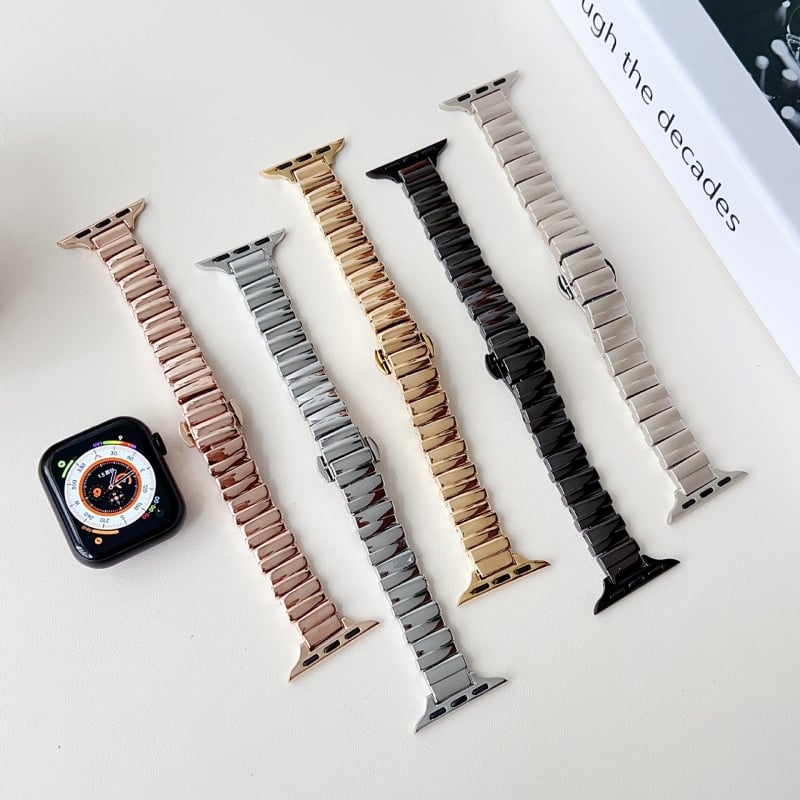 FOLUXE curea metalică pentru Apple Watch, cu design caleidoscopic neregulat și închidere tip fluture