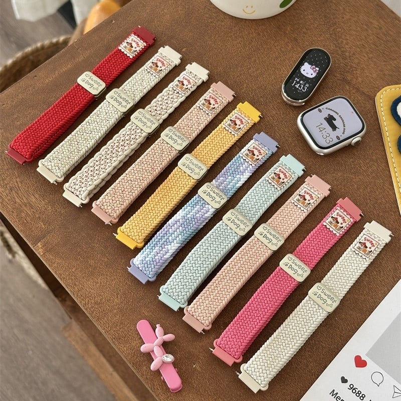 Remienok na inteligentné hodinky, nylonové pletené pásky, magnetická spona, kompatibilný s Huawei a všeobecnými modelmi, uvedenie 2025, hmotnosť 0.02