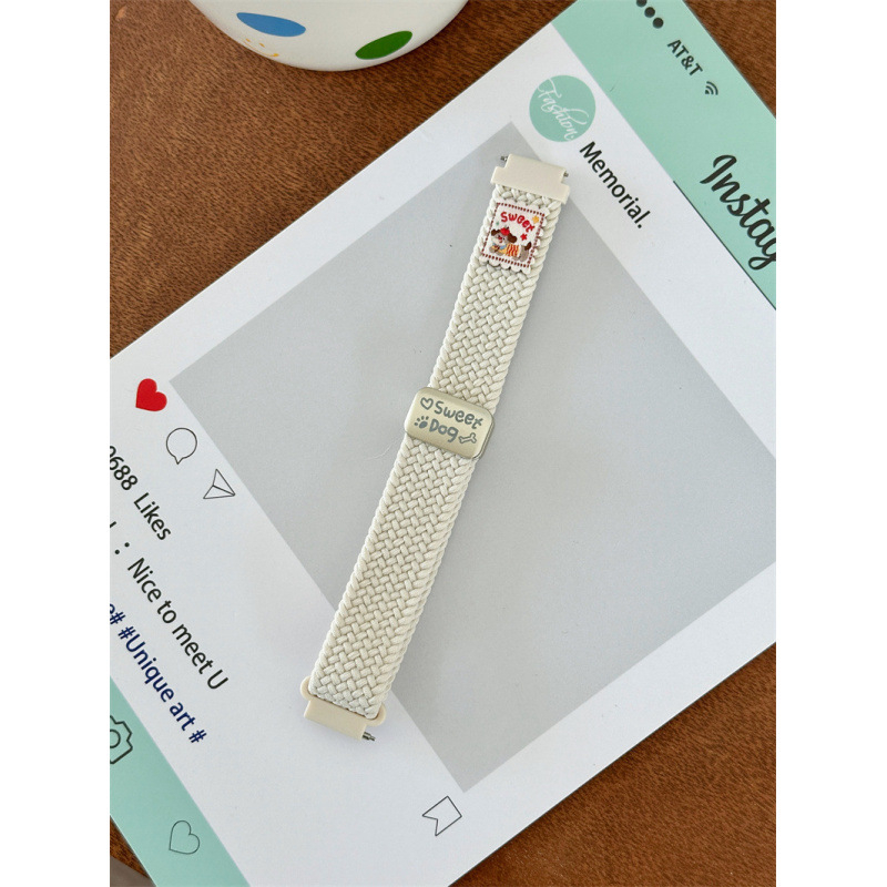 Remienok na inteligentné hodinky, nylonové pletené pásky, magnetická spona, kompatibilný s Huawei a všeobecnými modelmi, uvedenie 2025, hmotnosť 0.02