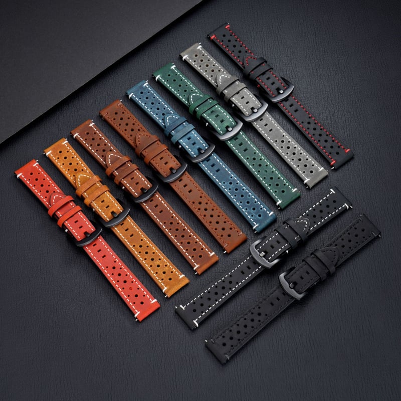 Vintage perforirana kožna narukvica Crazy Horse za Apple Watch, prirodna koža, jesen 2025