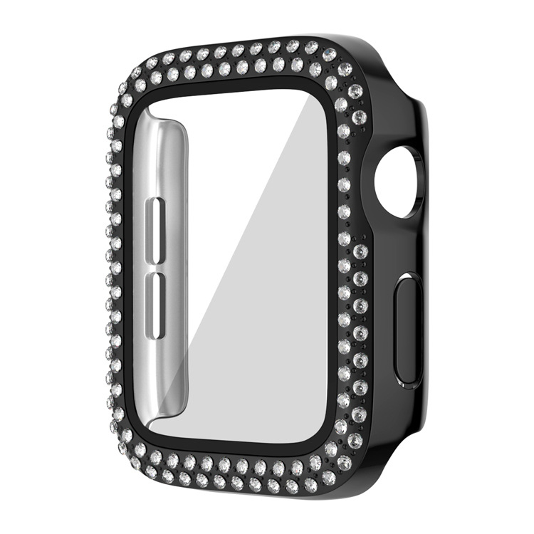 Θήκη για Apple iWatch S11 με ηλεκτροπλατινωμένα διαμάντια σε διπλή σειρά, πλήρες διαμαντοστολισμένο, ενσωματωμένος PC περίβλημα και προστατευτικό φιλμ