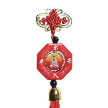 Автомобилна висулка с китайски възел, мотив Мао и Гуаньин, смола, традиционен китайски стил, интериорен декор