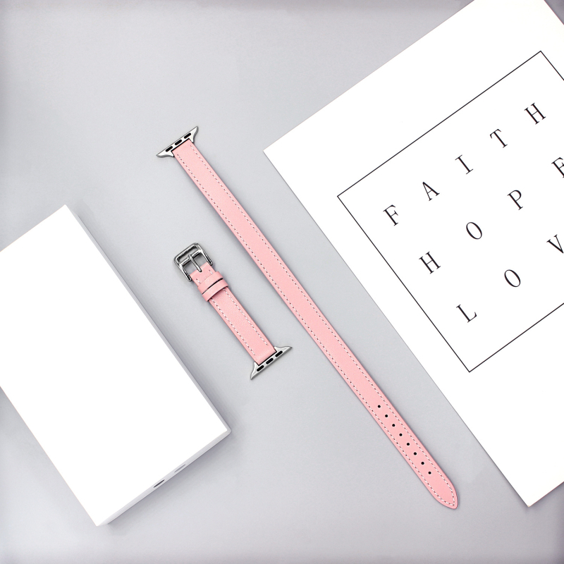 Remen za Apple Watch — Prava koža, minimalistički stil, dvostruka petlja, jednostavan uzorak, za iWatch11/SE/7/9