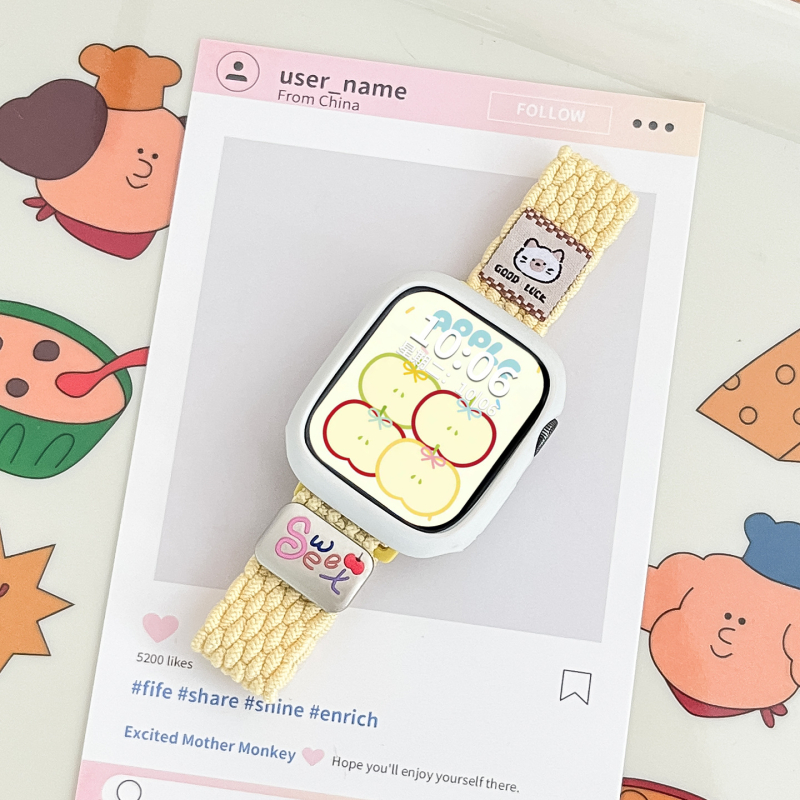 Remen za Apple Watch – najlonski pleteni kaiš, magnetsko kopčanje, minimalistički stil, kompatibilan s Apple Watch (Brend: Spring Rice)