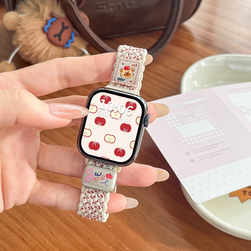 Remen za Apple Watch – najlonski pleteni kaiš, magnetsko kopčanje, minimalistički stil, kompatibilan s Apple Watch (Brend: Spring Rice)