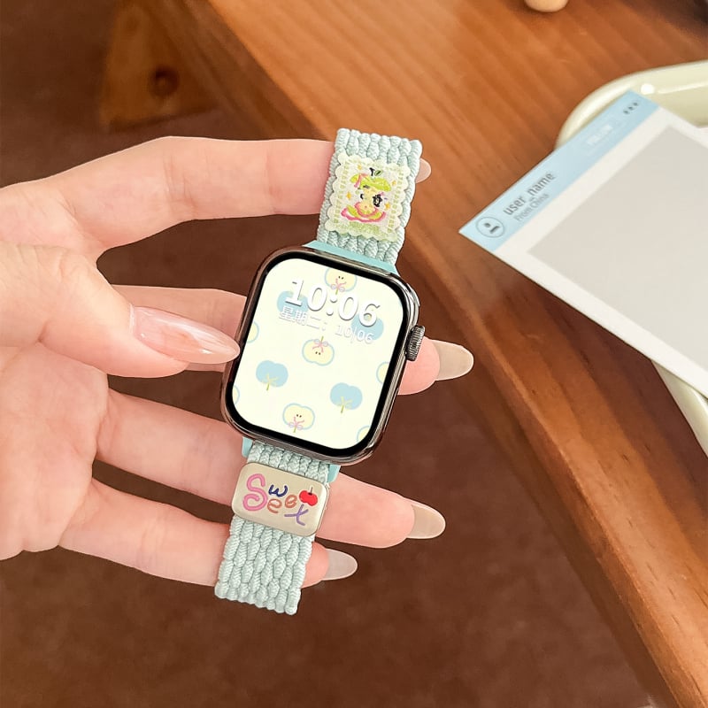 Remen za Apple Watch – najlonski pleteni kaiš, magnetsko kopčanje, minimalistički stil, kompatibilan s Apple Watch (Brend: Spring Rice)