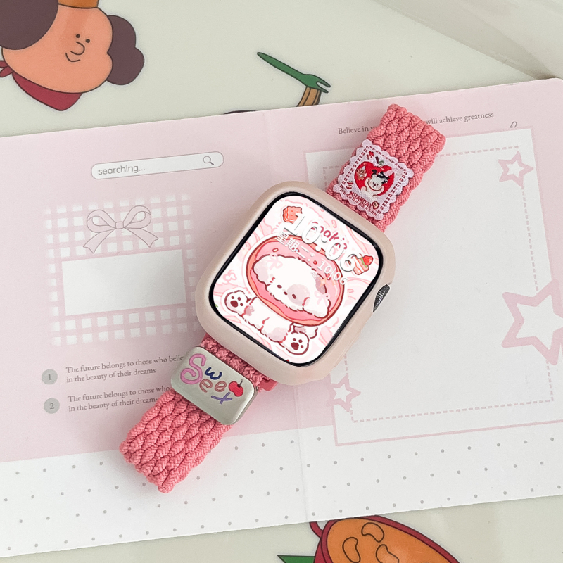 Remen za Apple Watch – najlonski pleteni kaiš, magnetsko kopčanje, minimalistički stil, kompatibilan s Apple Watch (Brend: Spring Rice)