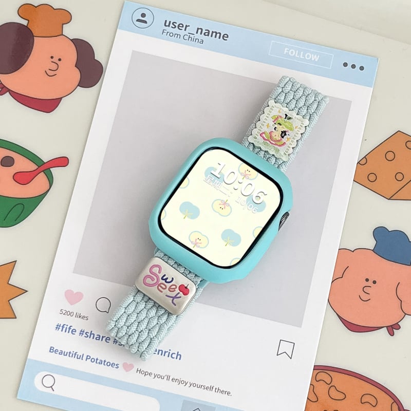 Remen za Apple Watch – najlonski pleteni kaiš, magnetsko kopčanje, minimalistički stil, kompatibilan s Apple Watch (Brend: Spring Rice)