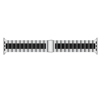 Brățară pentru Apple Watch din oțel inoxidabil cu design integrat cu trei mărgele, lățime 22/24 mm, închizător cu apăsare, 103 g