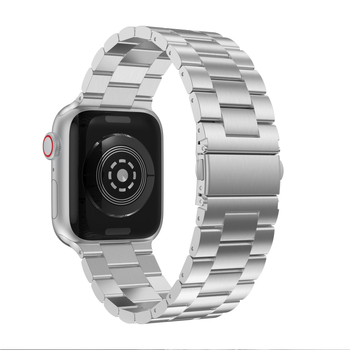 Brățară pentru Apple Watch din oțel inoxidabil cu design integrat cu trei mărgele, lățime 22/24 mm, închizător cu apăsare, 103 g