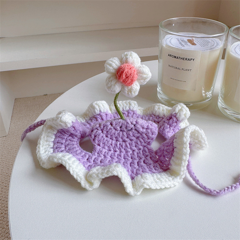 Háziállatok számára készült karikatúra mintás kötött sapka, gyapjúból, horgolt kivitelben, macskák és kutyák számára, négy évszakos használatra