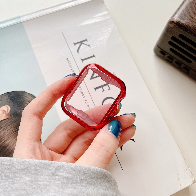 TPU védőtok Apple Watch-hoz teljes lefedettséggel és elektroplakálással (Kompatibilis az iWatch 4567 SE 8-szal)