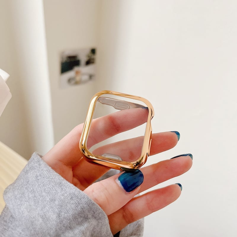 TPU védőtok Apple Watch-hoz teljes lefedettséggel és elektroplakálással (Kompatibilis az iWatch 4567 SE 8-szal)
