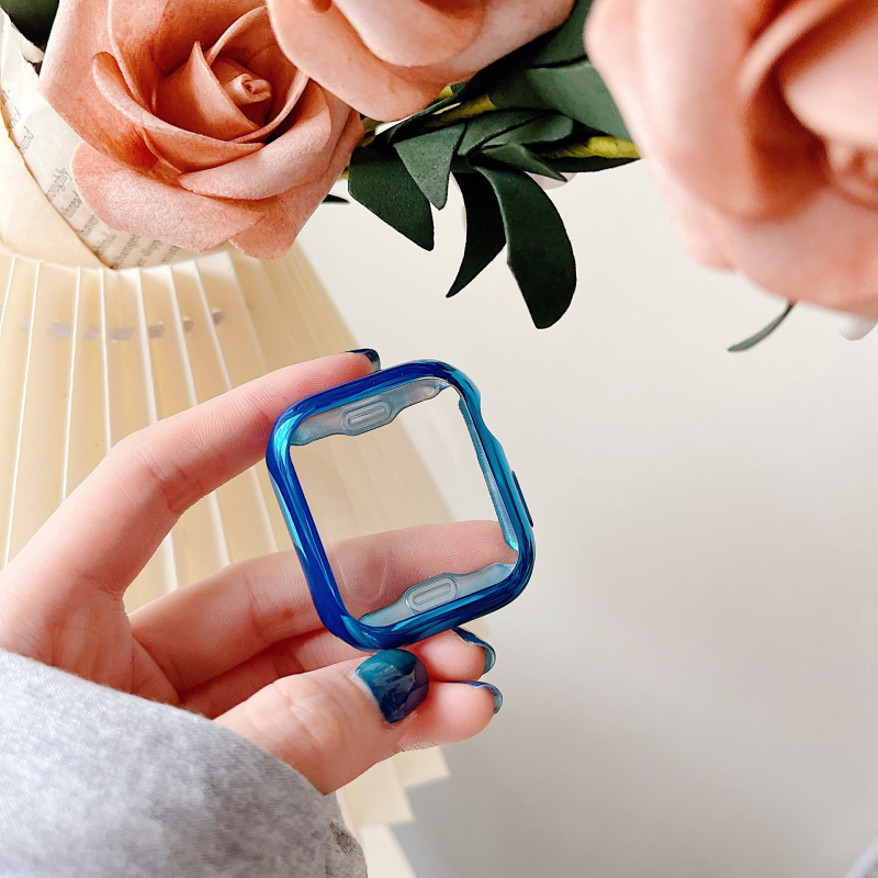 TPU védőtok Apple Watch-hoz teljes lefedettséggel és elektroplakálással (Kompatibilis az iWatch 4567 SE 8-szal)