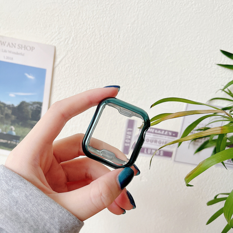 TPU védőtok Apple Watch-hoz teljes lefedettséggel és elektroplakálással (Kompatibilis az iWatch 4567 SE 8-szal)