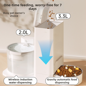 Диспенсер и подхранвател за котки — всичко в едно, вода с постоянна температура, безжично подаване на вода, разглобяем, модел 2023