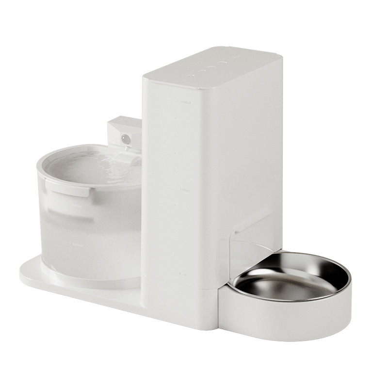 Диспенсер и подхранвател за котки — всичко в едно, вода с постоянна температура, безжично подаване на вода, разглобяем, модел 2023