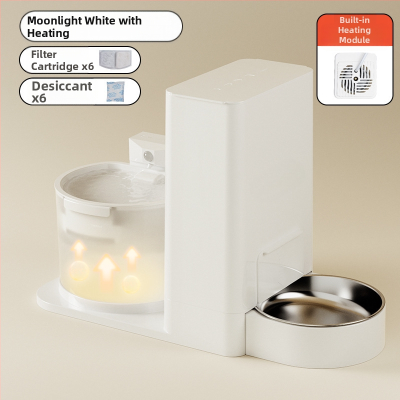 Диспенсер и подхранвател за котки — всичко в едно, вода с постоянна температура, безжично подаване на вода, разглобяем, модел 2023