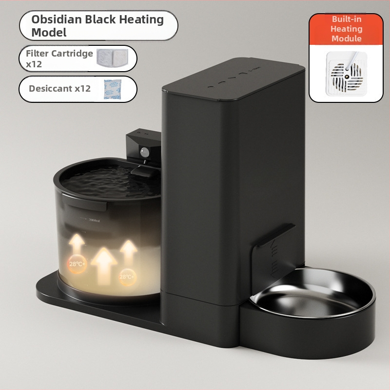 Диспенсер и подхранвател за котки — всичко в едно, вода с постоянна температура, безжично подаване на вода, разглобяем, модел 2023