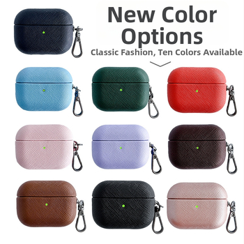 Aizsargkorpuss AirPods Pro 2 – PU āda, reljēvs raksts, pārnēsājams un universāls, saderīgs ar Apple